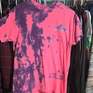 Gildan Pink and Purple Tie-Dye Short Sleeve Tee